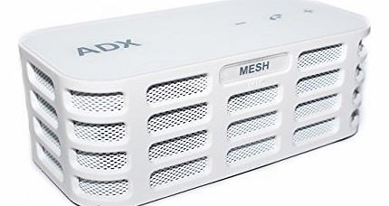 Audio Dynamix MESH2 Stereo Rechargeable Bluetooth Speaker - White- 12hrs playtime, 15 metre BT range , SD card reader. Now featuring new High Definition long throw speakers and Harmonic Bass Matrix.