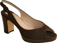 Audley black suede leather slingback shoe