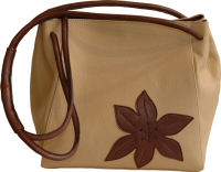 light tan leather bag with shoulder straps