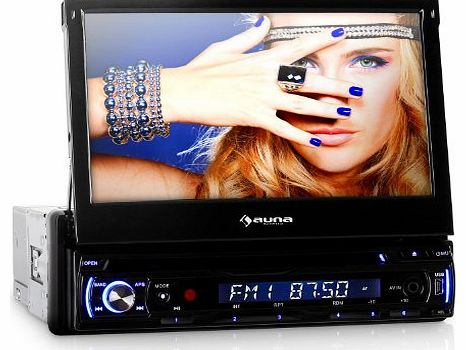 DTA90 In-Car DVD Player Stereo Radio (7`` LCD Screen, MP4 Playback via mini USB & Removeable Front Panel) - Black