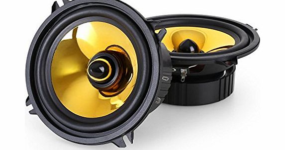 auna  Goldblaster Car Audio Speakers (5`` Drivers, 1000W Max amp; Neodymium Tweeters) - Gold