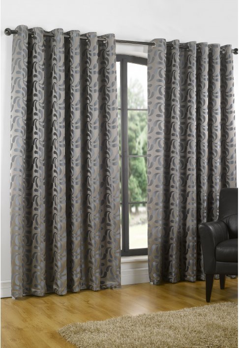 Aura Steel Lined Eyelet Curtains
