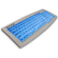 Auravision Eluminx Silver Keyboard with Blue Illuminated Keys