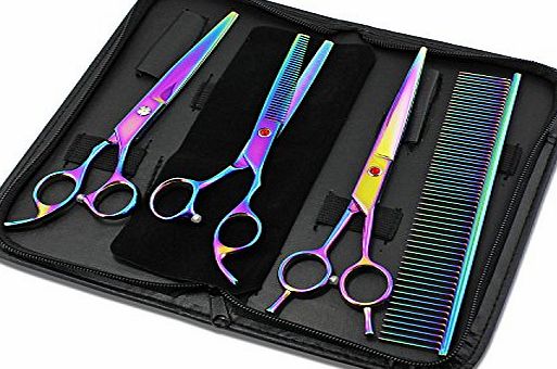 Aussel 7 inch Professional Pet Dog Grooming Scissors Cutting amp;Curved amp;Thinning Shears Comb