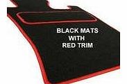 CITROEN C3 (2002-2010) BLACK & RED TRIM CUSTOM MADE FITTED CAR FLOOR MATS SET