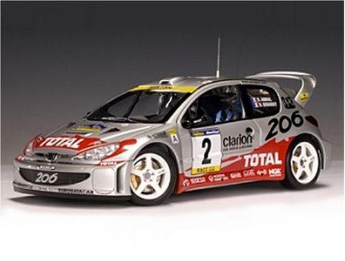 Peugeot 206 WRC (2001 Rally Catalunya) in Silver (1:18 scale)