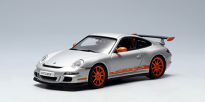 Porsche 997 GT3 RS Silver / Orange stripes