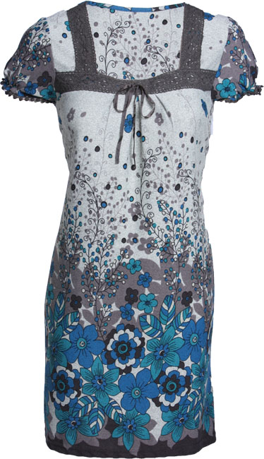 Ava brush knit flower crochet dress