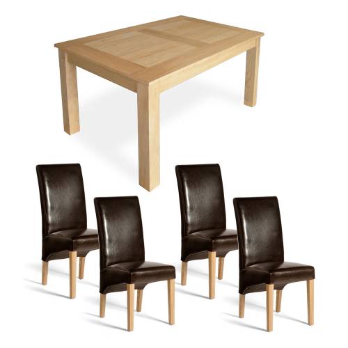 Avalon Oak Dining Furniture Oak Dining Set - 5`Table   4 Olivia Chairs
