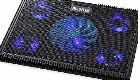 AVANTEK CP165 14-16 Laptop Notebook Cooling Pad Chill Mat with 5 Blue LED Fans