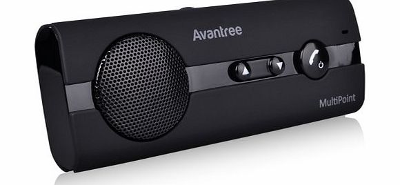Avantree 10BN Handsfree Bluetooth Car Speakerphone Sun Visor Kit support Echo & Noise Cancellation, and Multipoint support 2 phone at one time. Compatible with iPhone, iPhone 6, iPhone 6 plus, Sam