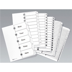 Avery Dividers Unpunched 1-20 White Ref 05242061