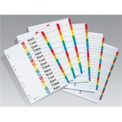 Avery Numeric Index 1-31 Clear Assorted Ref