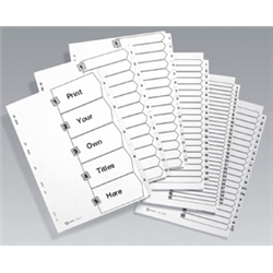 Avery Numeric Indexes 1-100 White Ref 05228061