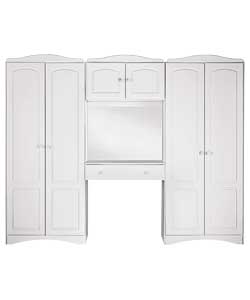 Overbed Fitment Wardrobe - White