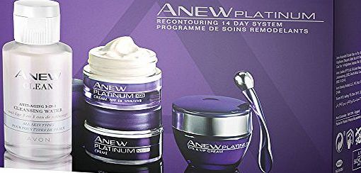 Avon Anew Platinum (60 ) Skincare Kit - includes Day Cream, Night Cream, Eye Cream and 3-in-1 Cleanser Wate