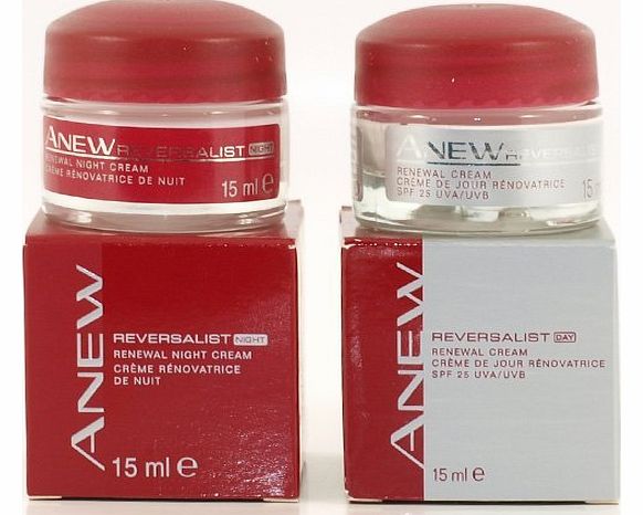 Avon Anew Reversalist 40  Moderate Signs Of Ageing- Renewal DAY amp; NIGHT Creams 15ml Jar of Each