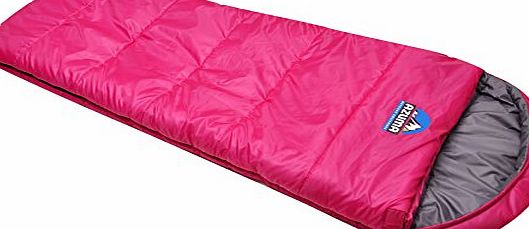 Azuma Pink / Grey Childrens Kids Junior Mummy Sleeping Bag 1-2 Season Camping