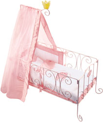 Baby Annabell Metal Canopy Dolls Bed