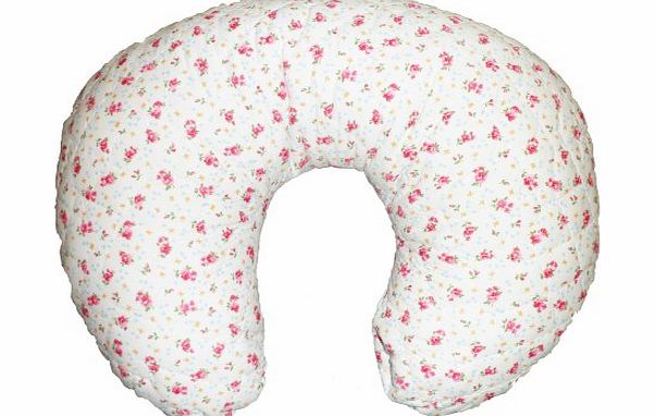 Baby Best Buys Soft Nursing Pregnancy Pillow/Cushion/Wedge - VINTAGE CREAM/PINK ROSES - WITH QUILTED COVER 