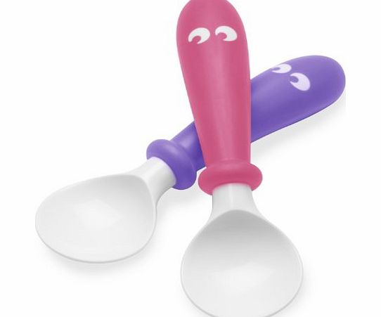 Baby Bjorn Baby Spoon (Pack of 2, Pink/ Purple)
