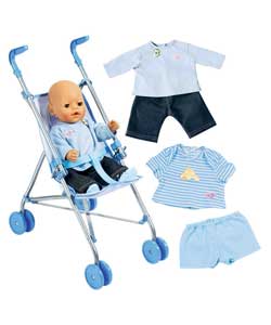 Born Boy Twin Pack and Stroller