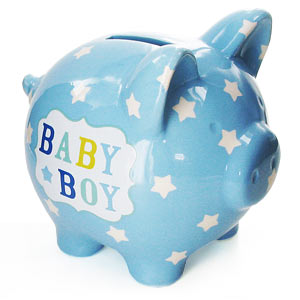 Boy Blue Ceramic Piggy Bank