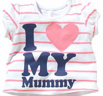 Girls Pink I Heart My Mummy T-shirt -
