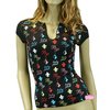Baby Phat All Over Multi Color Cats Banded Henley