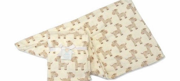 Luxury Soft Fleece Baby Blanket with Cute Giraffe Design 75 x 100cm for Babies from Newborn