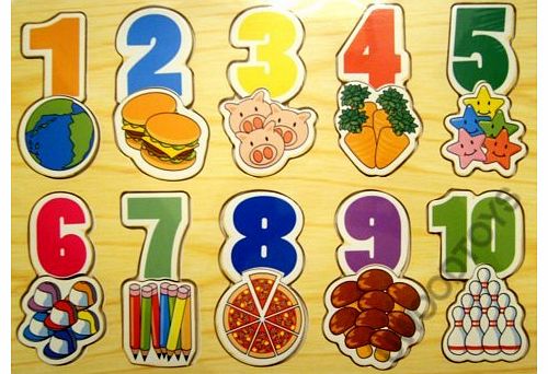 BABY TODDLER TOYS Educational Wooden Toys : Number flat puzzle 24 months  