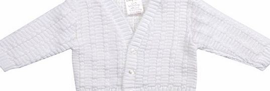 BABY TOWN BABYTOWN Baby Boys Cable Knit Cardigan Knitted All White Plain Newborn-3 Months