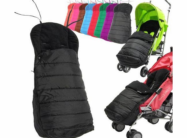 Baby Travel Deluxe 2 In 1 Stroller Pushchair Buggy Footmuff - Black To Fit Maclaren, oBaby, Zeta Vooom, Tippitoes, Hauck, Chicco, Graco Mamas And Papas