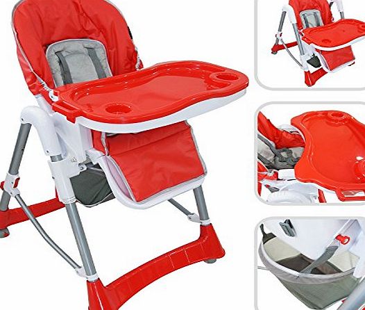 BABYFIELD Baby high chair - Red high chair with table for children from 6 months to 3 years