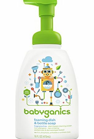 BabyGanics Foaming Dish amp; Bottle Soap, Fragrance Free, 16 fl oz (472 ml)