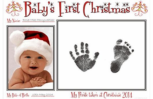 BabyRice New Babys First Christmas Handprint and Footprint Kit/ Boy Girl Unisex Babys Prints