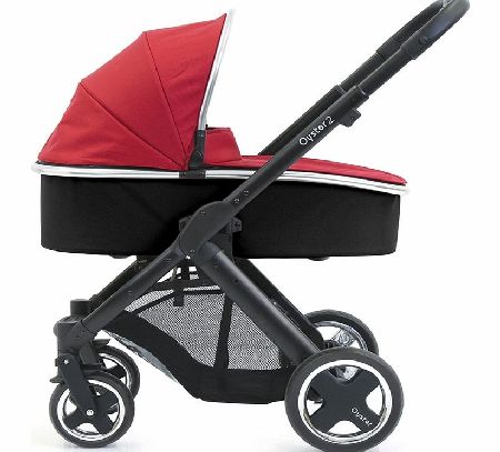 BabyStyle Oyster 2 Pram Black / Tomato