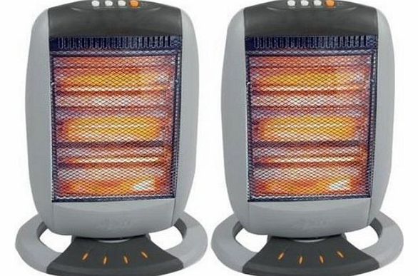 2 x Oscillating Heater - 1200W - BRAND NEW - Tilt Safety Cut Off - Babz Media Ltd