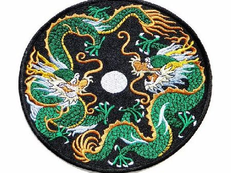 back patch 7.75``x7.75`` Big patch Chinese Dragon Yin Yang Kung Fu Teak Wan Do Tatoo Logo Back back patch Sew Iron on Embroidered