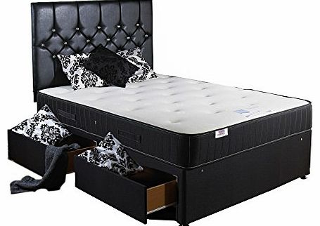 Backcare king size memory foam divan bed with 2 drawers and headboard from bed centre (free delivery)