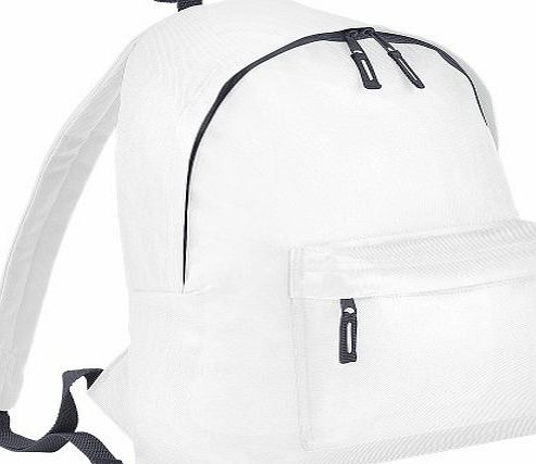 BagBase  Junior Fashion Backpack B125J (White / Graphite Grey)