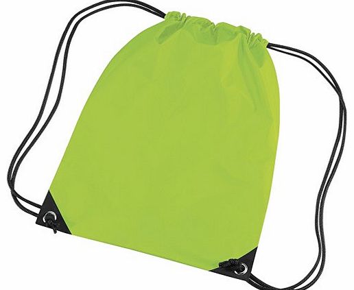 BagBase  Unisex Adults Premium Gymsac Bag Lime Green One Size