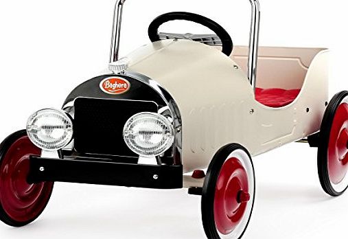 Baghera  80 x 50 cm Classic White Metal Pedal Car