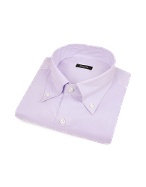 Lilac Fine Lines Button Down Cotton Dress Shirt