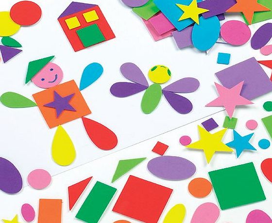 Baker Ross Self-Adhesive Assorted Foam Shapes Childrens Craft, Collage, Card Making, Scrapbooking (Pack of 180)