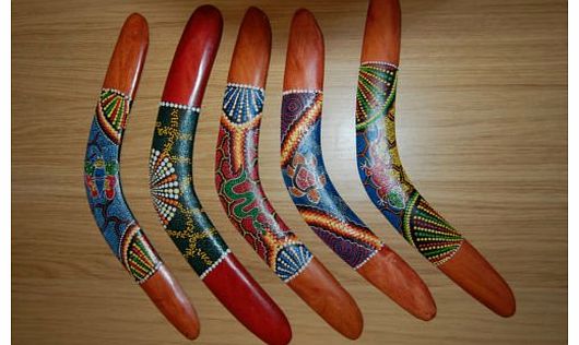 Bali Handmade in Bali Crafted Painted Wooden Display Boomerang