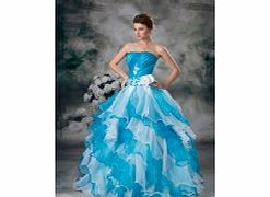 Gown Strapless Backless Beading 3D-flower