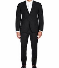 BALMAIN Black wool pinstripe two-piece suit
