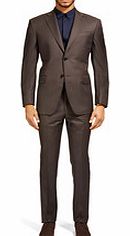 Dark grey pinstripe wool two-piece suit