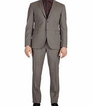 BALMAIN Grey tonal weave wool suit
